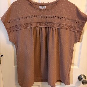 Women's Tan Lace Blouse